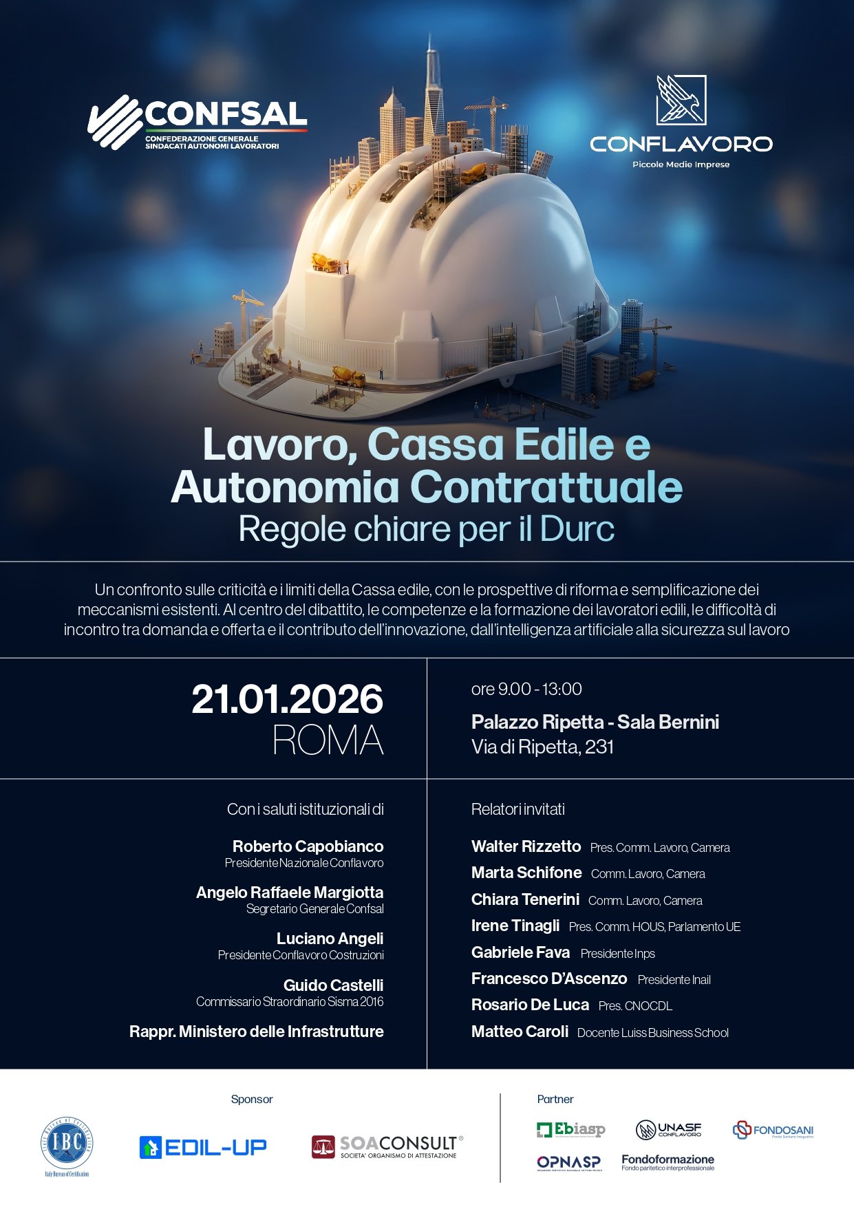 Edil-Up Sponsor – Construction Fund, DURC and contractual autonomy